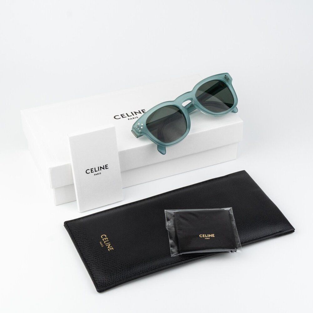 Celine 3 DOTS Men Sunglasses Lime Green Transparent Square CL40233I 93N - Picture 9 of 10